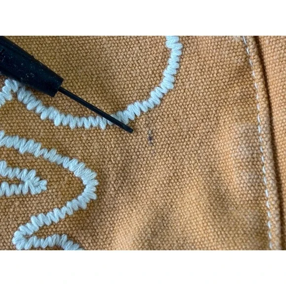 Disneyland Resort Mickey Mouse Canvas Tote Bag Orange Embroidered Large - Picture 5 of 10